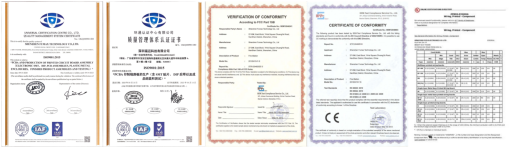 Fumax certifications